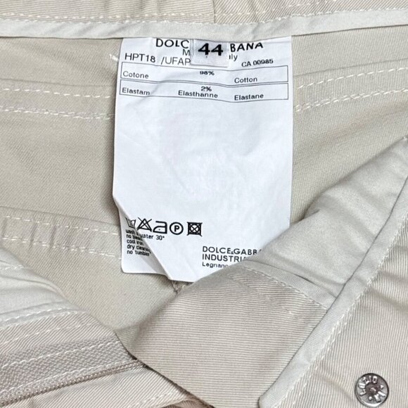 Dolce & Gabbana Vintage Cream Cotton Twill Mid-Rise Slacks Pants Sz. 8 - Picture 13 of 16